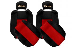 Housses de siège sur mesure CLASSIC pour RENAULT T (01.2014-04.2021) - appuie-tête réglables - rouges