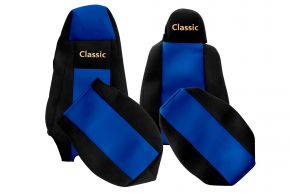 Housses de siège sur mesure CLASSIC pour SCANIA G (01.2013-12.2016) - siège conducteur avec microphone - bleues