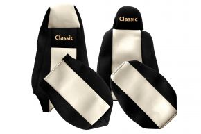 Housses de siège sur mesure CLASSIC pour SCANIA G (01.2013-12.2016) - siège conducteur avec microphone - beige clair