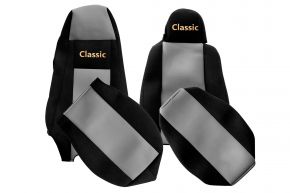 Housses de siège sur mesure CLASSIC pour SCANIA G (01.2013-12.2016) - siège conducteur avec microphone - grises