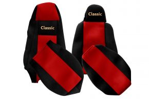 Housses de siège sur mesure CLASSIC pour SCANIA G (01.2013-12.2016) - siège conducteur avec microphone - rouges