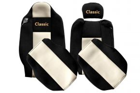 Housses de siège sur mesure CLASSIC pour RENAULT T (01.2014-04.2021) - siège passager sans accoudoirs - beige clair