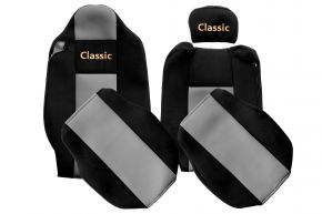 Housses de siège sur mesure CLASSIC pour RENAULT T (01.2014-04.2021) - siège passager sans accoudoirs - grises