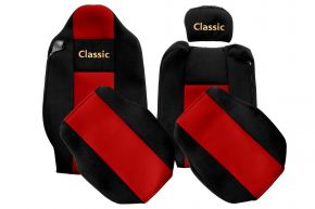 Housses de siège sur mesure CLASSIC pour RENAULT T (01.2014-04.2021) - siège passager sans accoudoirs - rouges