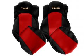 Housses de siège sur mesure CLASSIC pour MERCEDES ACTROS MP 5 (dès 01.2019) - siège passager rabattable - rouges