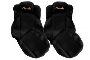 Housses de siège sur mesure CLASSIC pour MERCEDES ACTROS MP 5 (dès 01.2019) - sièges confort - noires