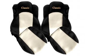 Housses de siège sur mesure CLASSIC pour MERCEDES ACTROS MP 5 (dès 01.2019) - sièges confort - beige clair
