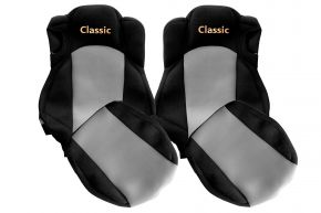 Housses de siège sur mesure CLASSIC pour MERCEDES ACTROS MP 5 (dès 01.2019) - sièges confort - grises