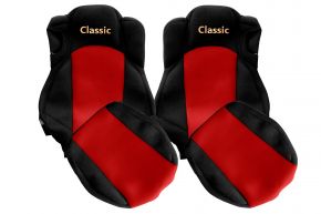 Housses de siège sur mesure CLASSIC pour MERCEDES ACTROS MP 5 (dès 01.2019) - sièges confort - rouges