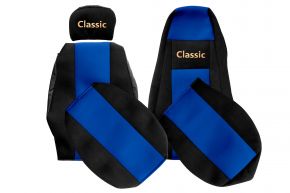 Housses de siège sur mesure CLASSIC pour SCANIA R NEXTGEN (dès 01.2017) - appuie-tête passager réglable - bleues