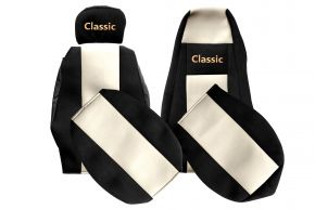 Housses de siège sur mesure CLASSIC pour SCANIA R NEXTGEN (dès 01.2017) - appuie-tête passager réglable - beige clair