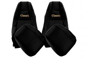 Housses de siège sur mesure CLASSIC pour SCANIA R NEXTGEN (dès 01.2017) - sièges standard - noires