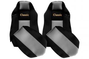 Housses de siège sur mesure CLASSIC pour MAN TGX (01.2007-03.2020) - sièges ISRI identiques - grises