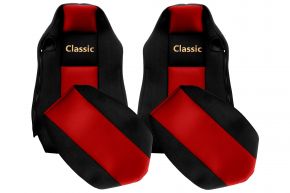Housses de siège sur mesure CLASSIC pour MAN TGX (01.2007-03.2020) - sièges ISRI identiques - rouges