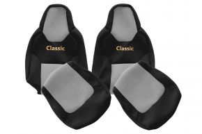 Housses de siège sur mesure CLASSIC pour MAN TGL (dès 03.2021) - ceinture conducteur fixée au siège - grises