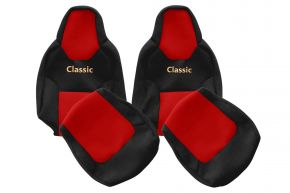 Housses de siège sur mesure CLASSIC pour MAN TGL (dès 03.2021) - ceinture conducteur fixée au siège - rouges