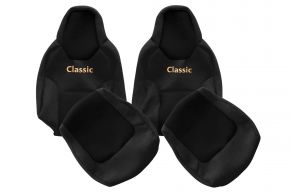 Housses de siège sur mesure CLASSIC pour MAN TGL (dès 03.2021) - ceintures fixées aux sièges - noires
