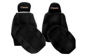 Housses de siège sur mesure CLASSIC pour SCANIA G NEXTGEN (dès 01.2017) - siège passager rabattable - noires