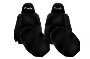 Housses de siège sur mesure CLASSIC pour SCANIA G NEXTGEN (dès 01.2017) - appuie-tête étroits - noires