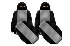 Housses de siège sur mesure CLASSIC pour SCANIA G NEXTGEN (dès 01.2017) - appuie-tête étroits - grises