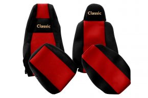 Housses de siège sur mesure CLASSIC pour SCANIA G NEXTGEN (dès 01.2017) - appuie-tête conducteur étroit - rouges