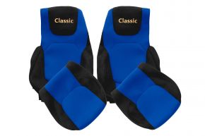 Housses de siège sur mesure CLASSIC pour DAF XF NG (dès 10.2021) - sièges identiques - bleues