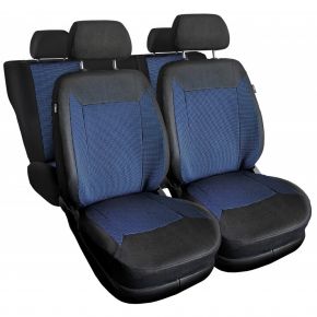 Housses de siège universelles en tissu ROYAL bleues adaptées pour Peugeot 306