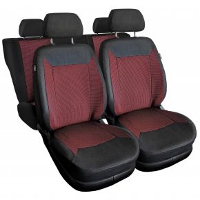 Housses de siège universelles en tissu ROYAL rouges adaptées pour Peugeot 306