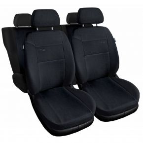Housses de siège universelles en tissu RS noires adaptées pour Peugeot 306