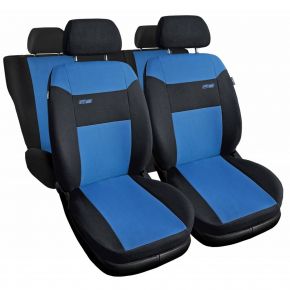 Housses de siège universelles en tissu RS bleues adaptées pour Peugeot 306