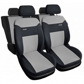Housses de siège universelles en tissu RS gris clair adaptées pour Peugeot 306