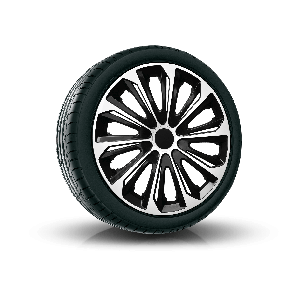 Enjoliveurs pour VOLKSWAGEN 14", STRONG DUOCOLOR NOIRS-BLANCS 4 pcs