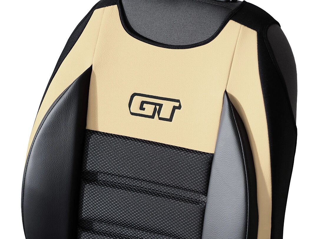 Détail du dossier GT Ergonomic en simili cuir et tissu