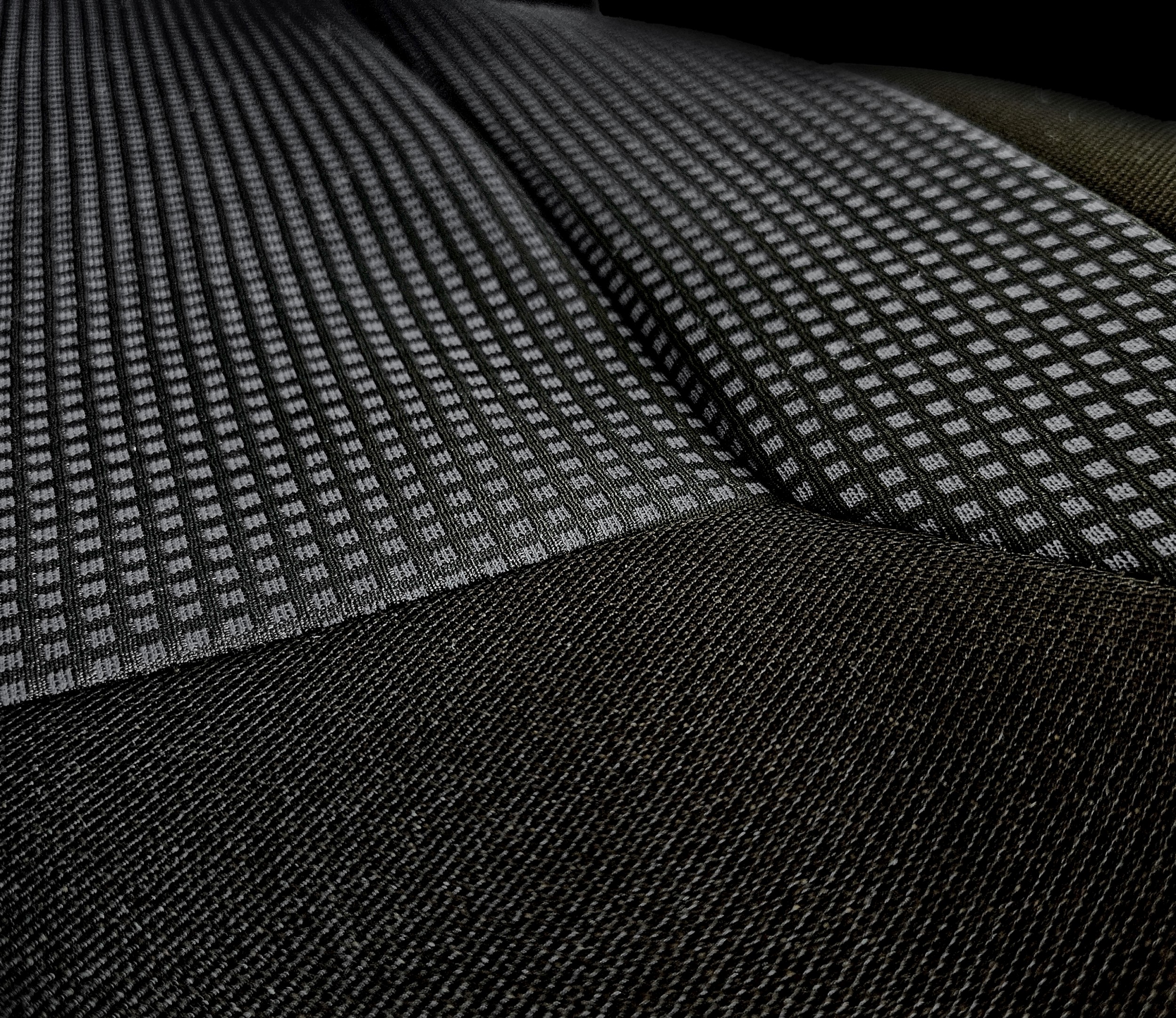 Détail du tissu jacquard gris foncé ROYAL