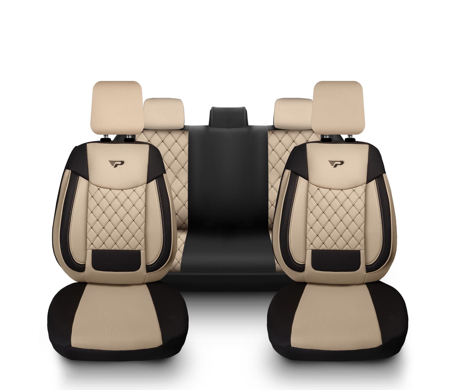 Set complet de housses de siège Brusel beige-noir