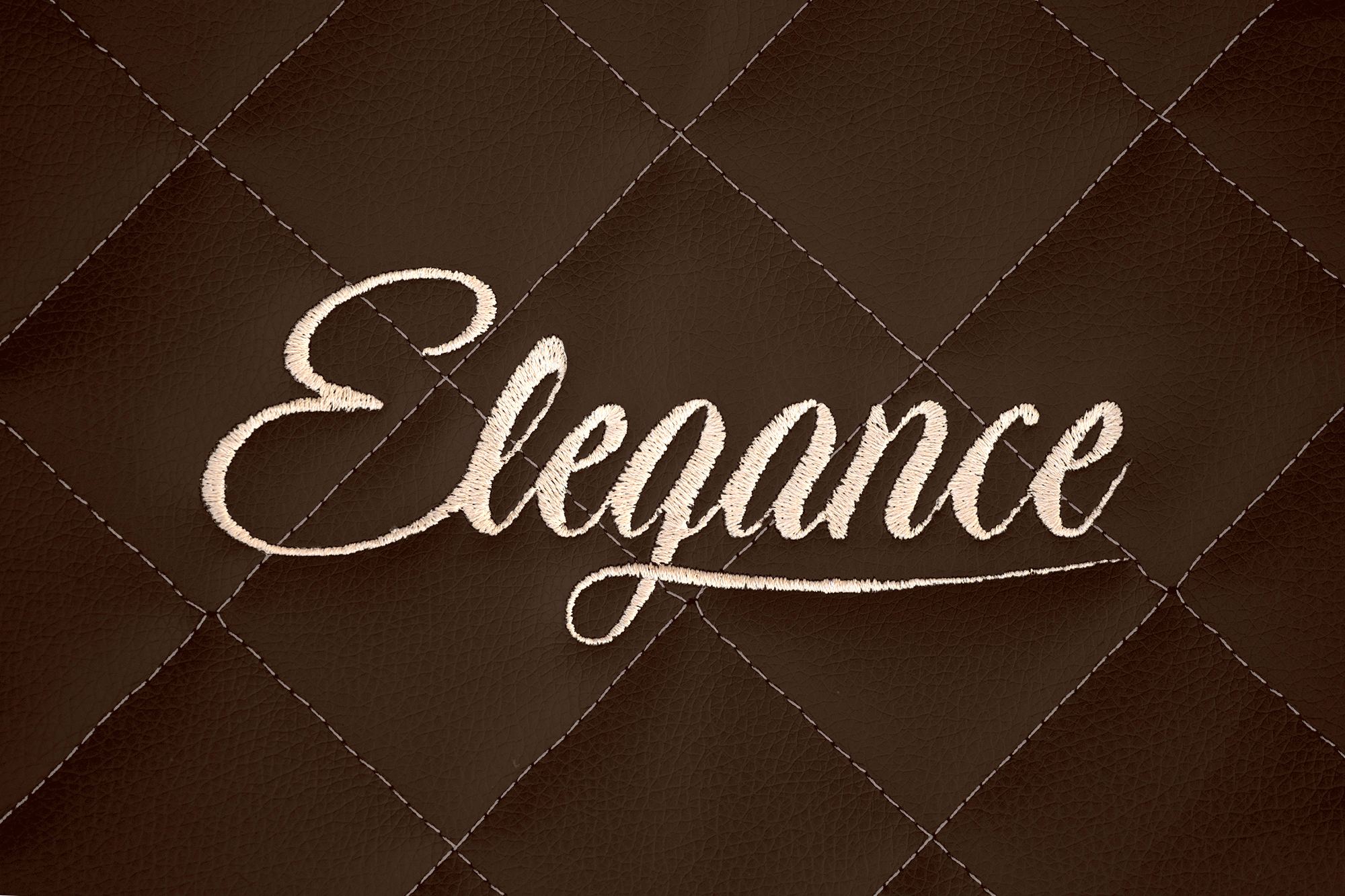 Détail de la broderie Elegance : Marron