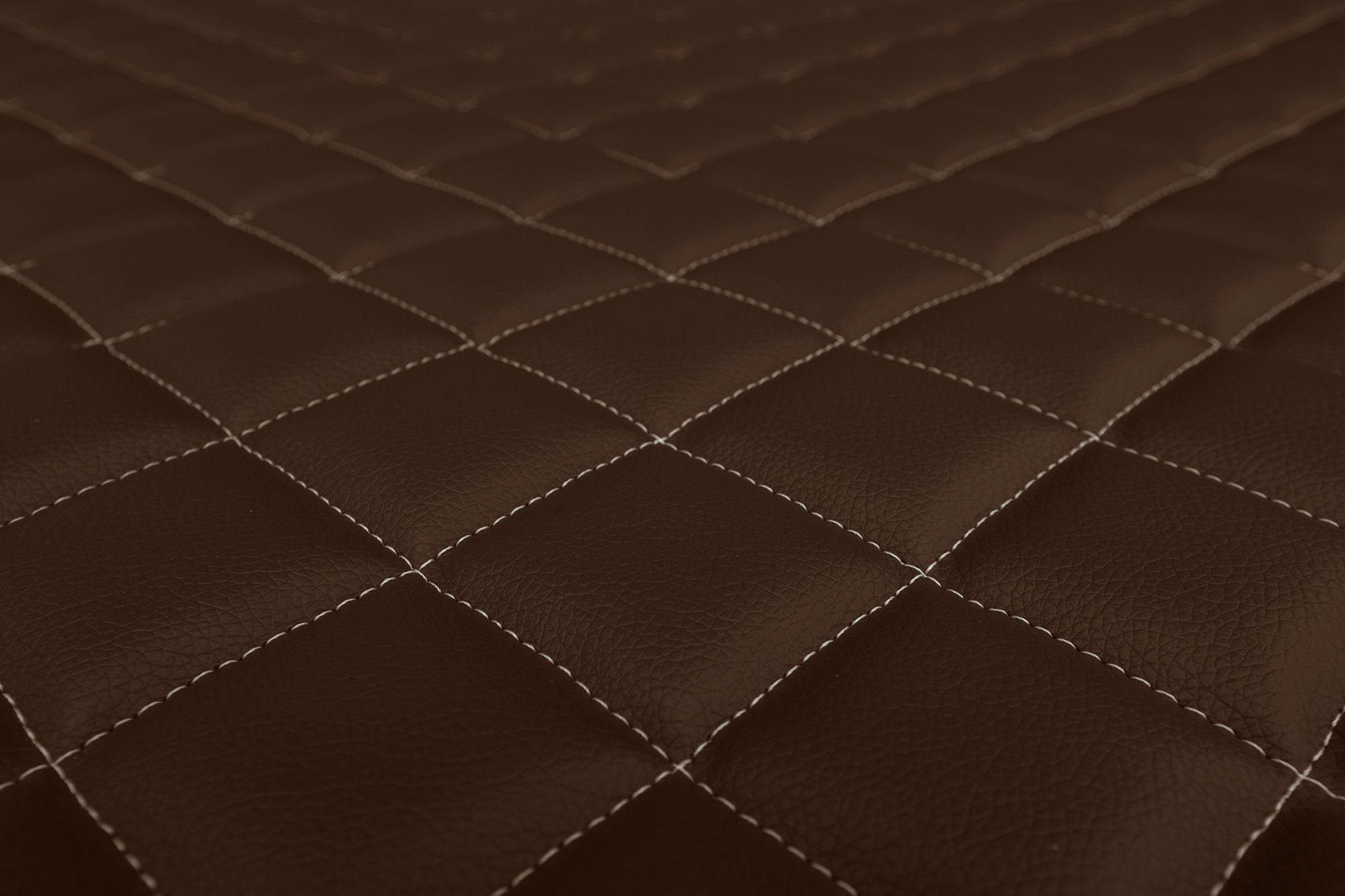 Détail de la surface et du matelassage des housses ELEGANCE Q : Marron