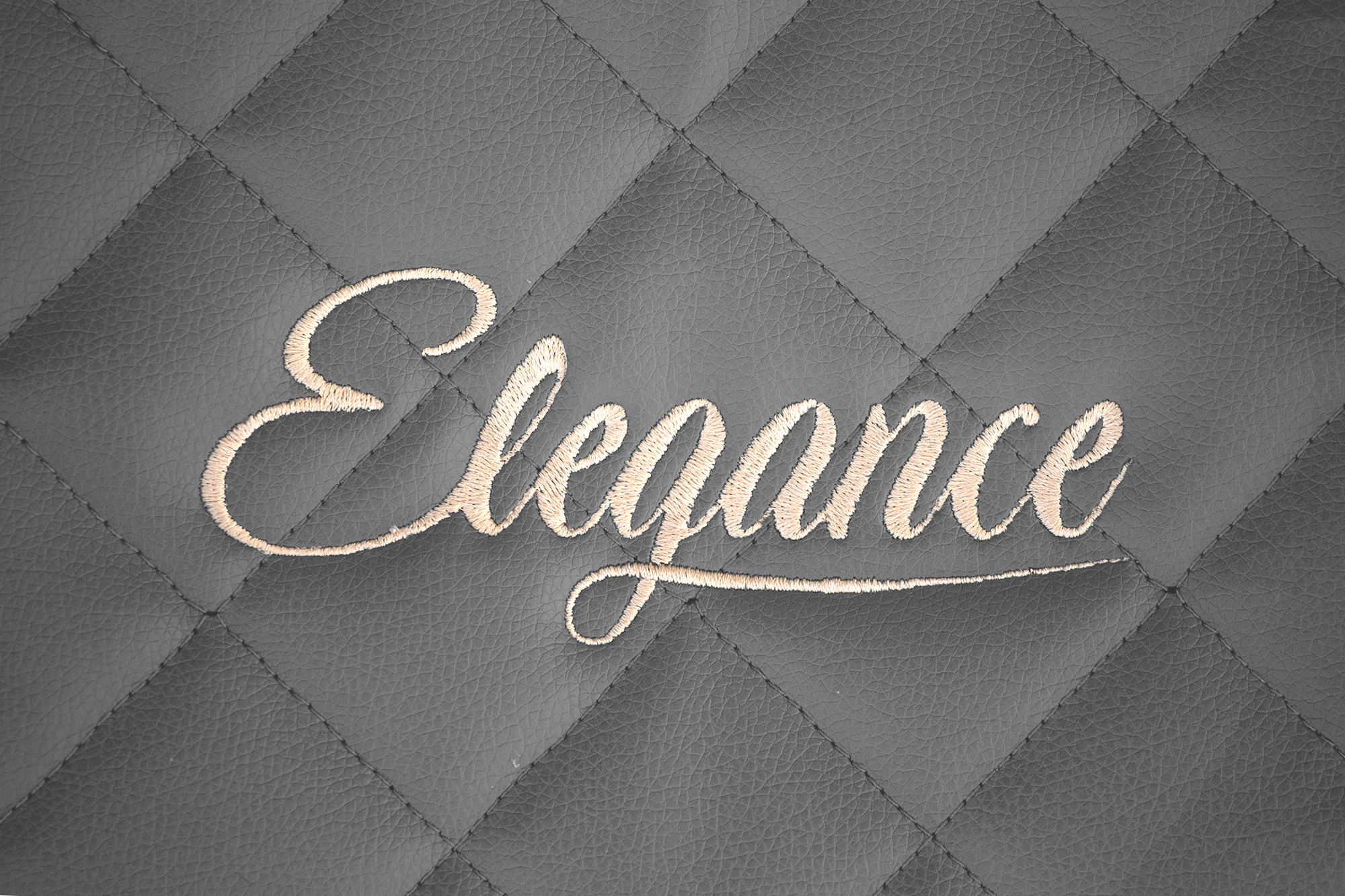 Détail de la broderie Elegance : Gris